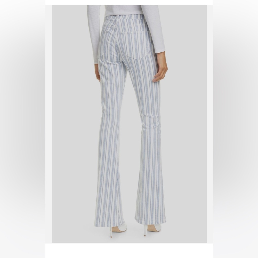 FRAME Le High Flare Striped Jeans white and blue surfer stripe womens Size 26